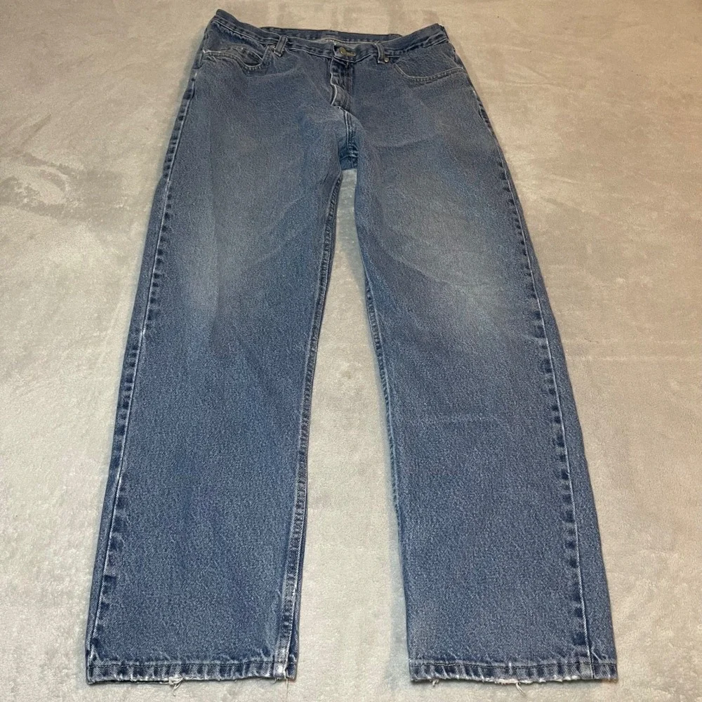 Vintage Wrangler Jeans Mens 38x34 Blue Denim Straight Leg Cotton High Rise Pants